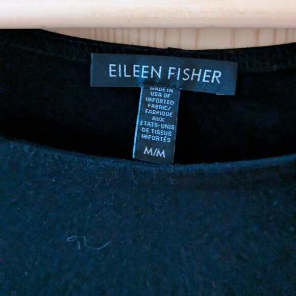 Eileen Fisher Tank Dress Medium Black Jersey Swing Sleeveless Viscose Crewneck - Picture 6 of 9